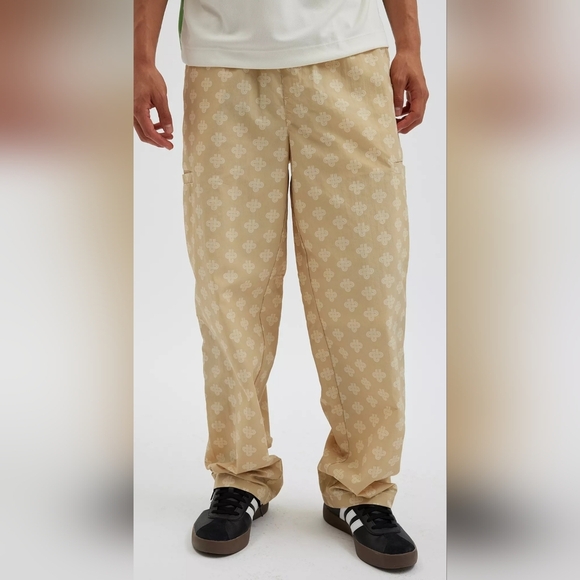 Urban Outfitters Men's Straight Leg, Mid-Rise Pattern Track Pant in Oyster, L - Picture 1 of 11